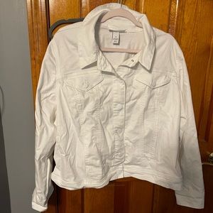Lane Bryant white denim jacket
